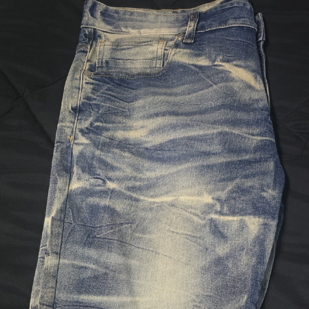 Men's Blue Acid Wash Skinny Jeans